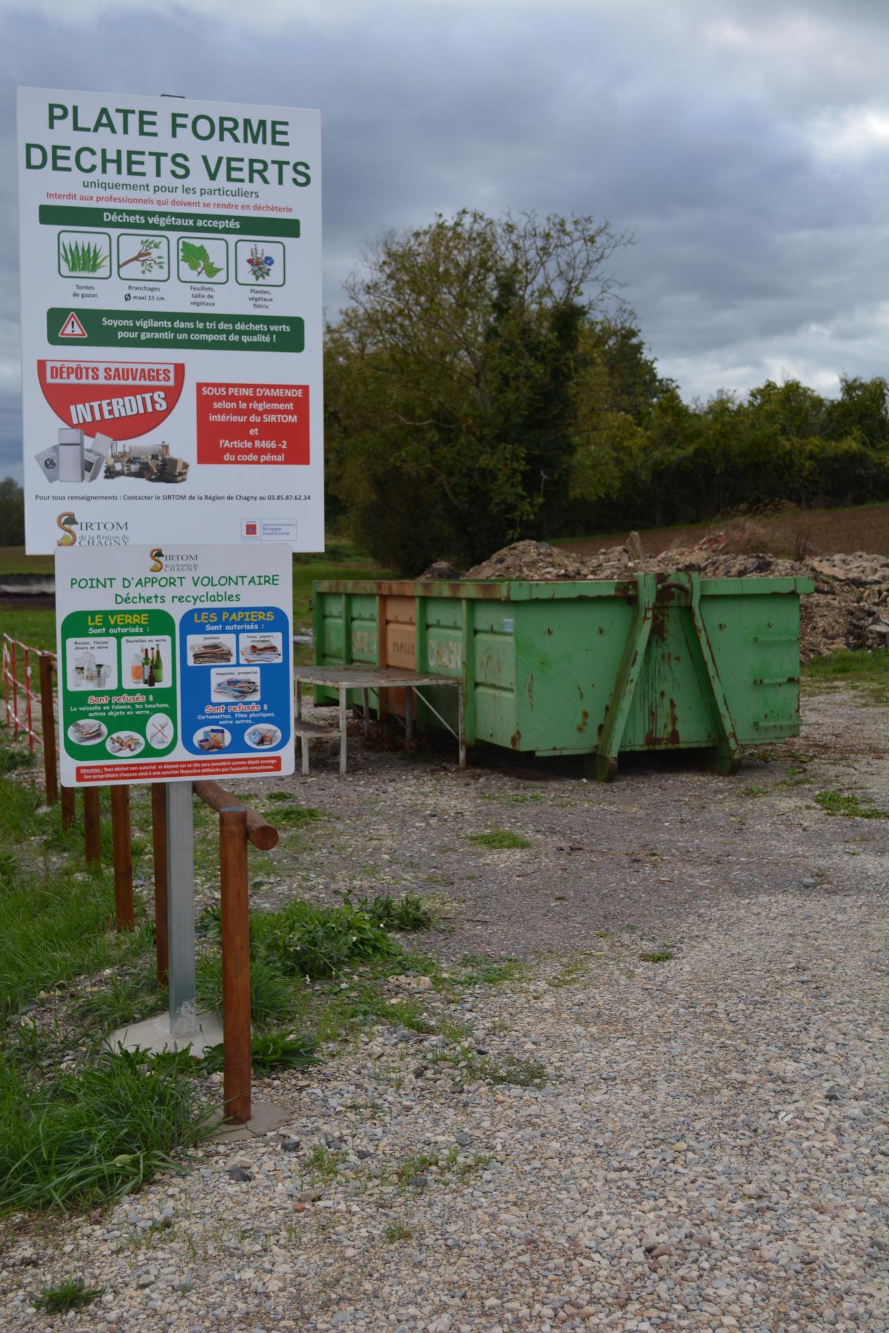 déchetterie réservée exclusivement aux habitants de Cheilly